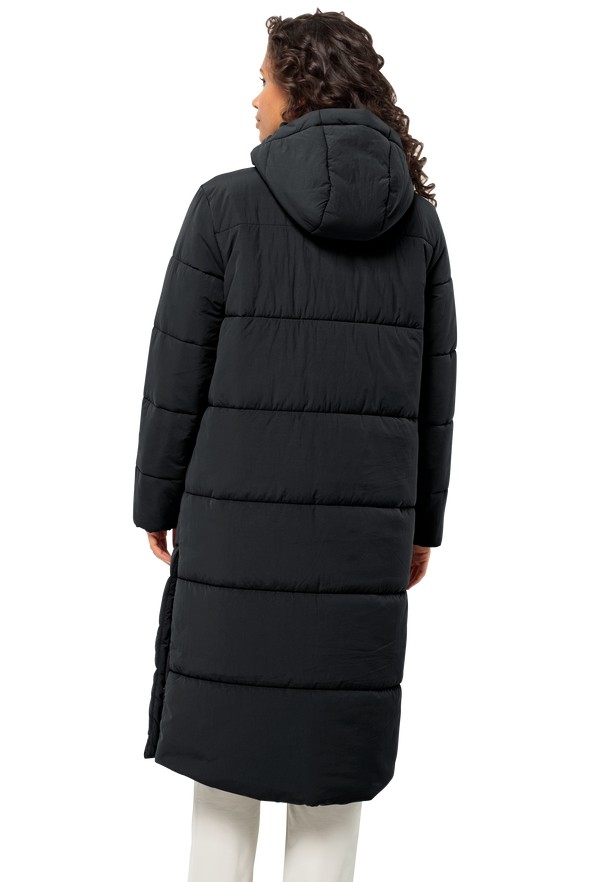 Black Women Jack Wolfskin Karolinger Long Coats | 93614891