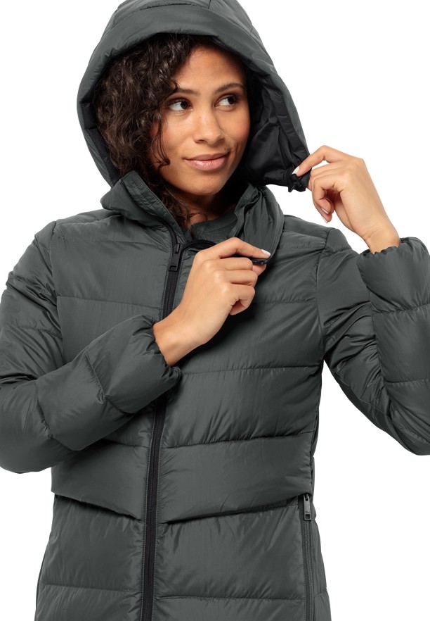 Black Women Jack Wolfskin Lenauplatz Down Coats | 86705889