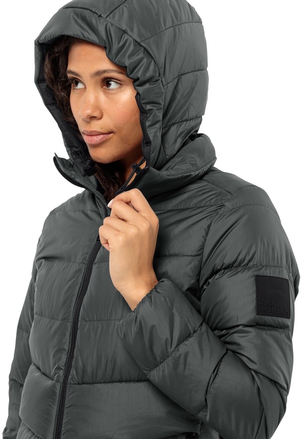 Black Women Jack Wolfskin Lenauplatz Down Coats | 86705889