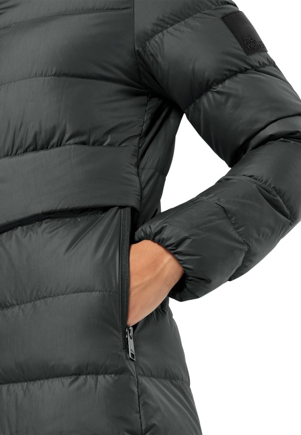 Black Women Jack Wolfskin Lenauplatz Down Coats | 86705889