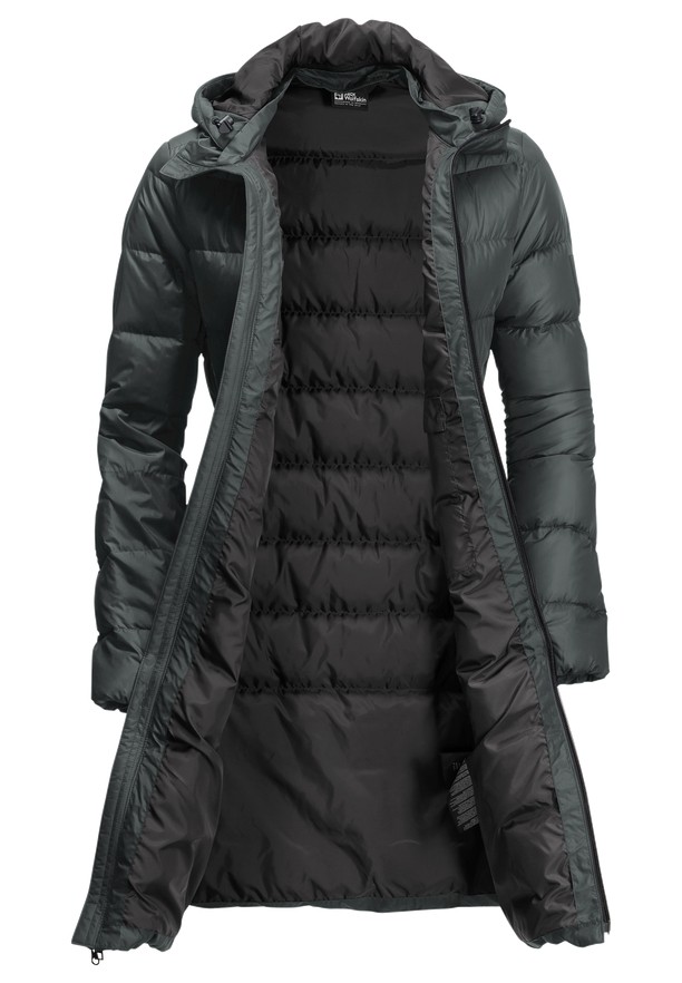 Black Women Jack Wolfskin Lenauplatz Down Coats | 86705889
