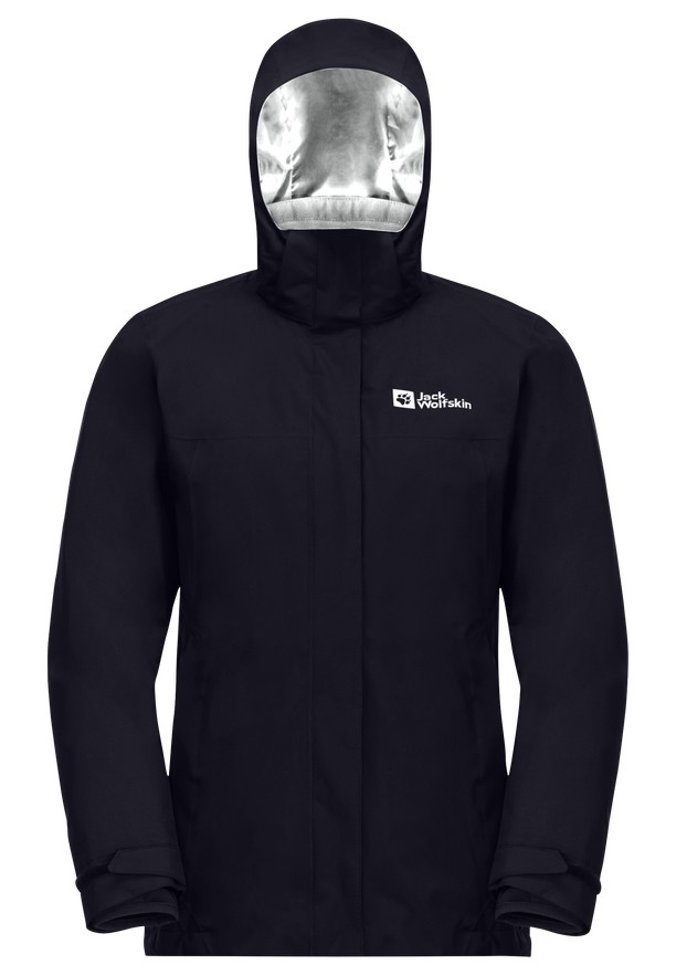 Black Women Jack Wolfskin Luntal 3in1 Jackets | 97187934