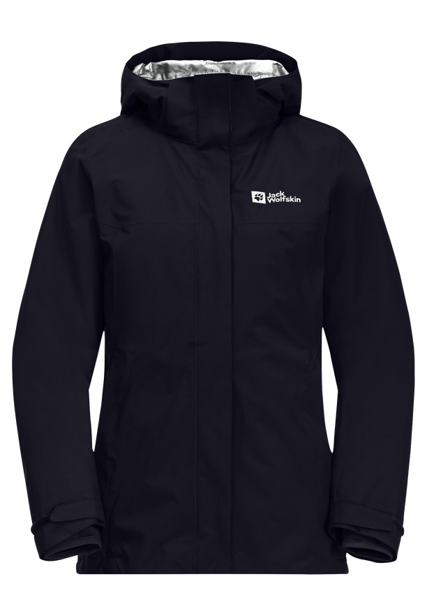 Black Women Jack Wolfskin Luntal 3in1 Jackets | 97187934