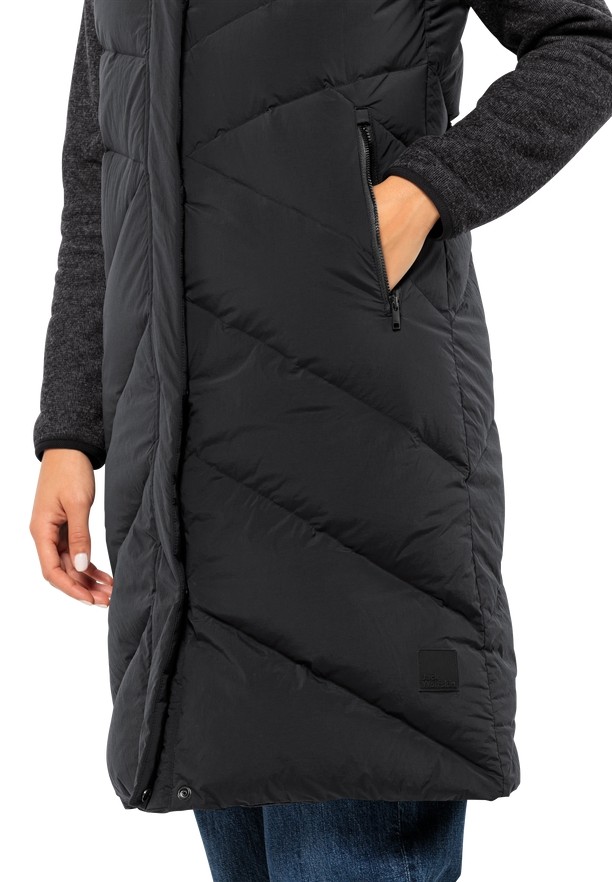 Black Women Jack Wolfskin Marienplatz Vest | 43630086