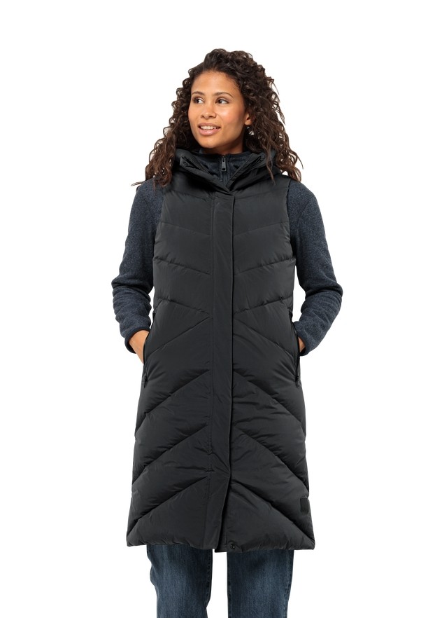 Black Women Jack Wolfskin Marienplatz Vest | 43630086