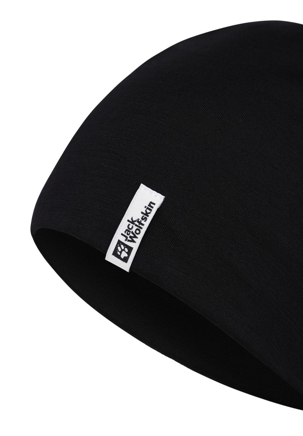Black Women Jack Wolfskin Merino Beanie | 10878028