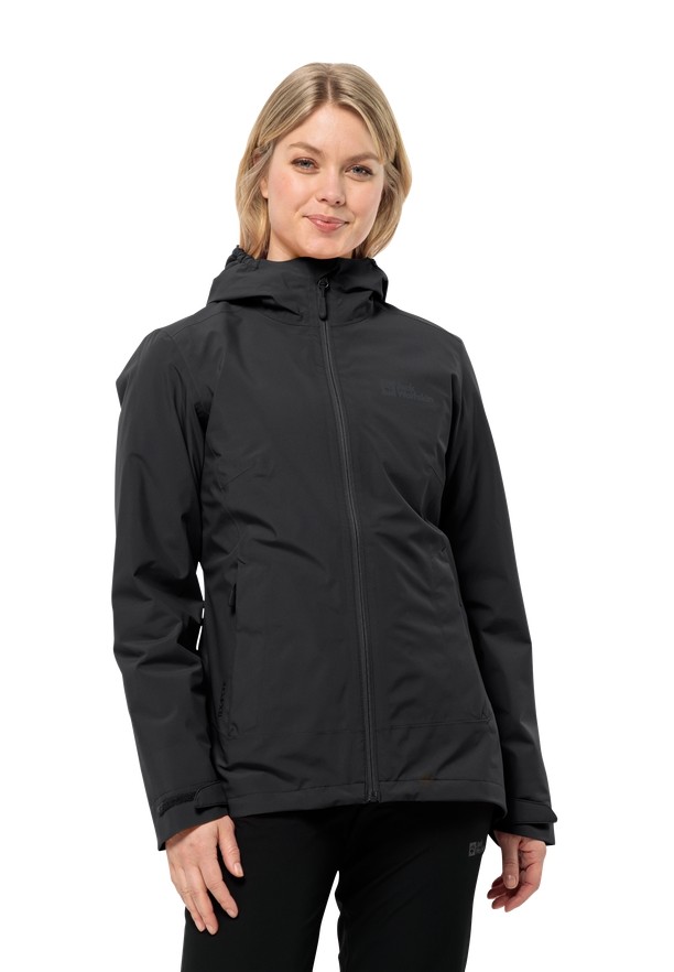 Black Women Jack Wolfskin Moonrise 3in1 Jackets | 37764960