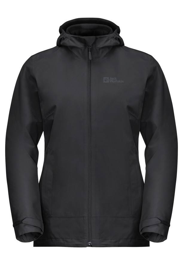 Black Women Jack Wolfskin Moonrise 3in1 Jackets | 37764960