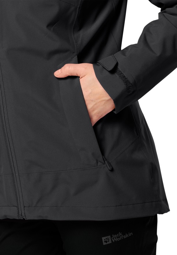 Black Women Jack Wolfskin Moonrise 3in1 Jackets | 37764960