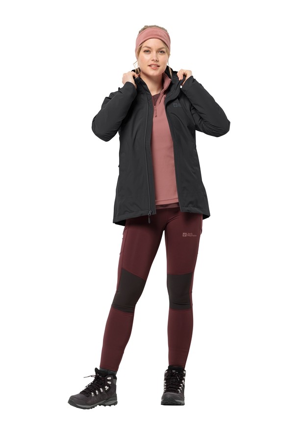 Black Women Jack Wolfskin Moonrise 3in1 Jackets | 37764960