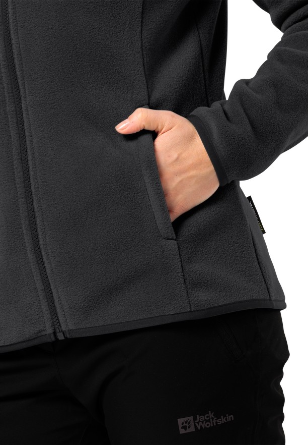 Black Women Jack Wolfskin Moonrise Fz Fleece Jackets | 83039795