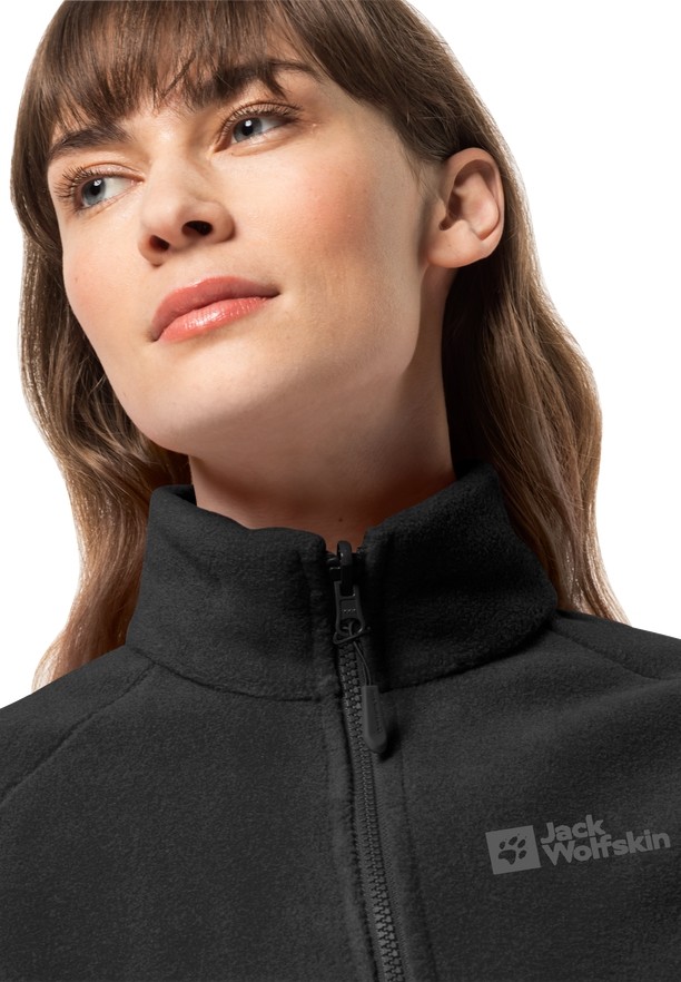 Black Women Jack Wolfskin Moonrise Fz Fleece Jackets | 83039795