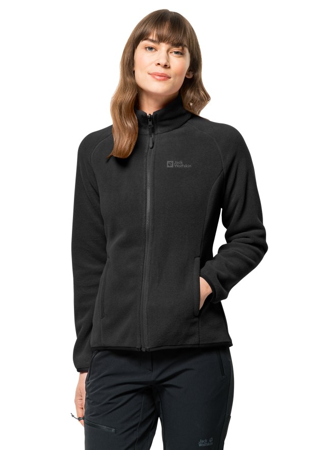 Black Women Jack Wolfskin Moonrise Fz Fleece Jackets | 83039795