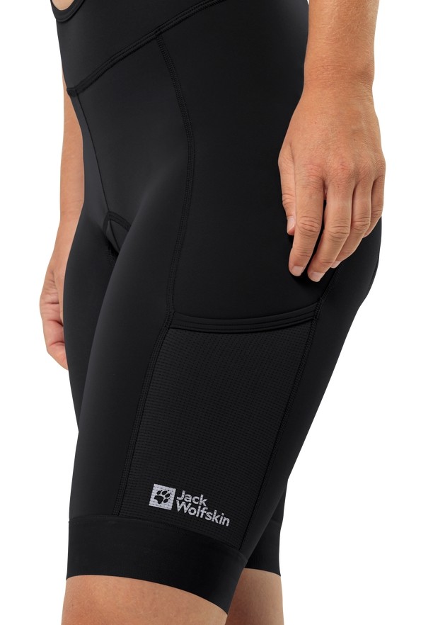Black Women Jack Wolfskin Morobbia Bib Shorts | 90307573