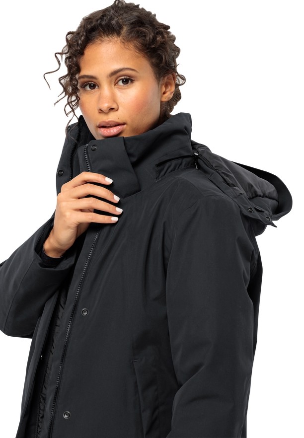 Black Women Jack Wolfskin Salier Coats | 10172999