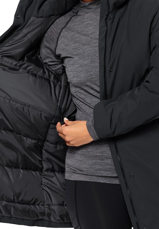 Black Women Jack Wolfskin Salier Coats | 10172999
