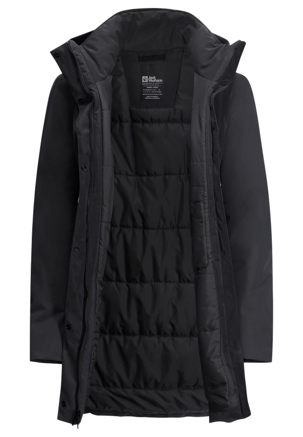 Black Women Jack Wolfskin Salier Coats | 10172999