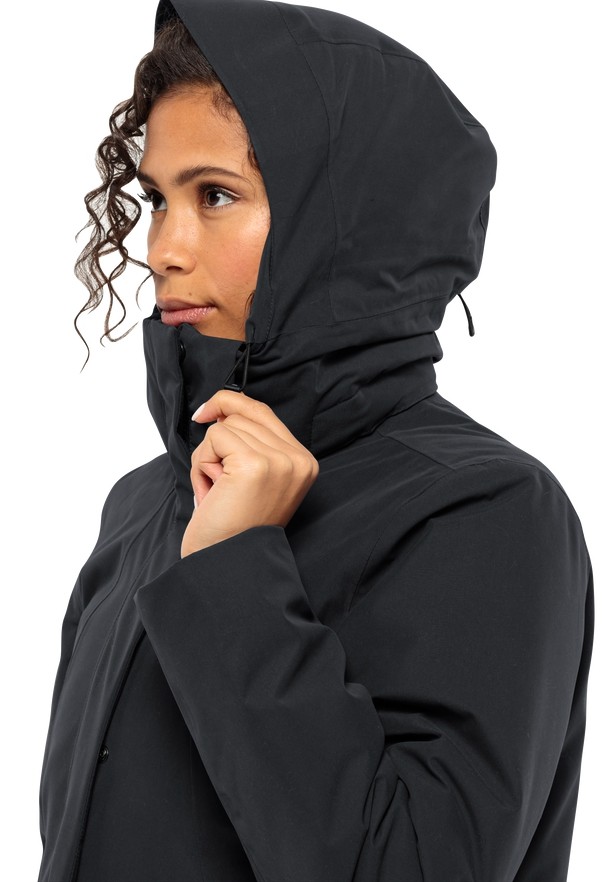 Black Women Jack Wolfskin Salier Coats | 10172999