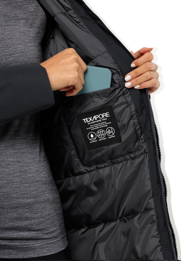 Black Women Jack Wolfskin Salier Coats | 10172999