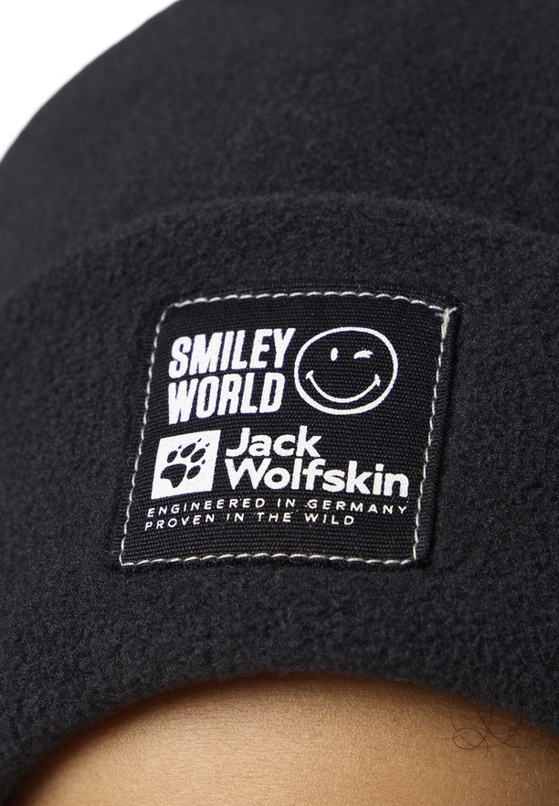Black Women Jack Wolfskin Smileyworld Teen Beanie | 30684998