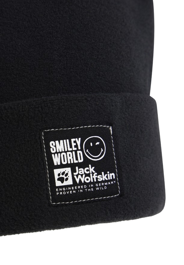 Black Women Jack Wolfskin Smileyworld Teen Beanie | 30684998