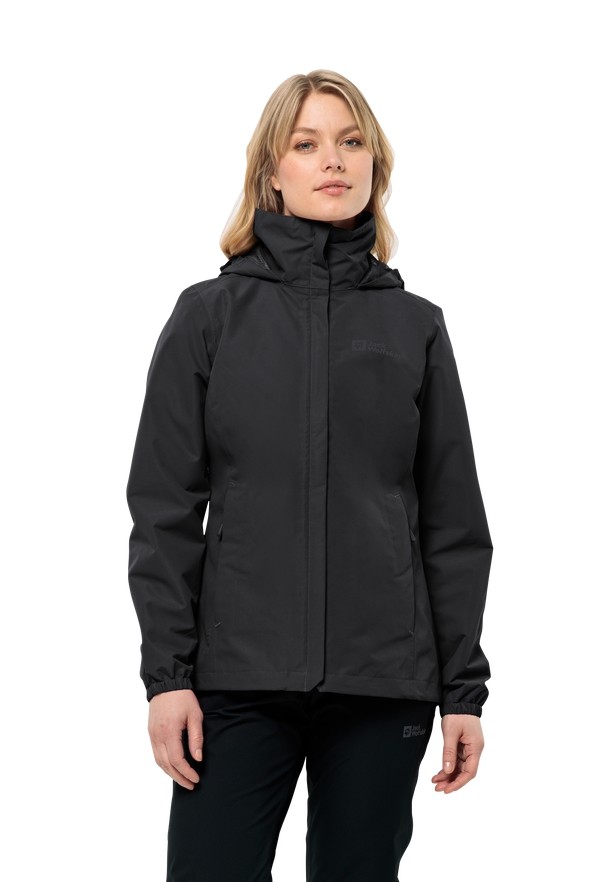 Black Women Jack Wolfskin Stormy Point 2l Rain Jackets | 46972543