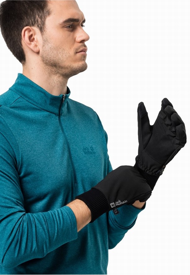 Black Women Jack Wolfskin Supersonic Xt Gloves | 55171907