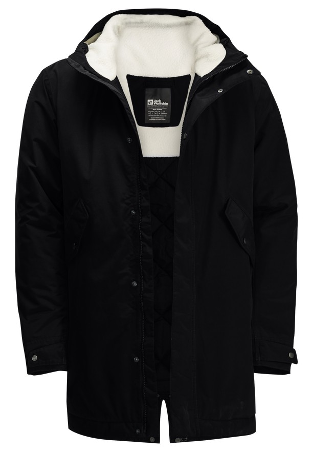 Black Women Jack Wolfskin Talforst Coats | 67862223