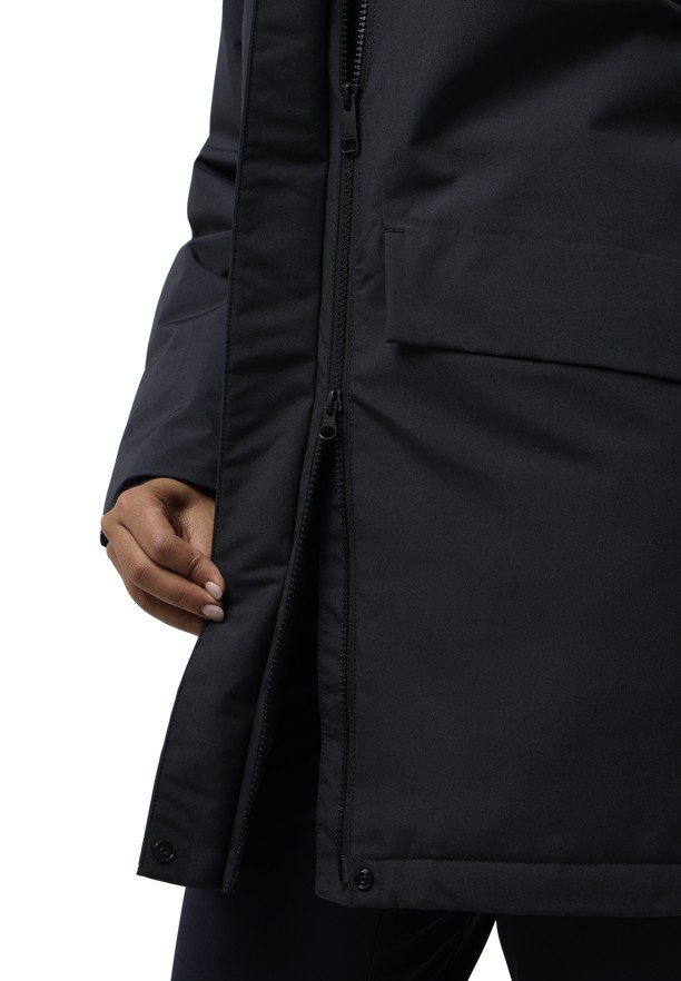 Black Women Jack Wolfskin Tempelhof Coats | 80645085