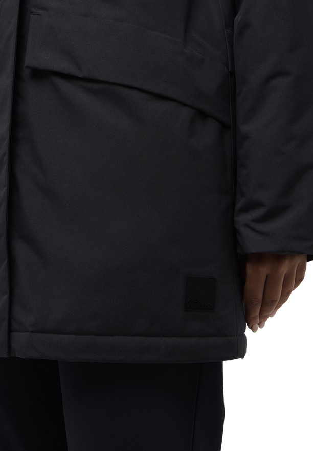 Black Women Jack Wolfskin Tempelhof Coats | 80645085