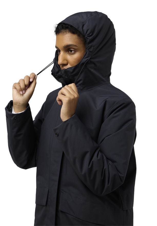 Black Women Jack Wolfskin Tempelhof Coats | 80645085