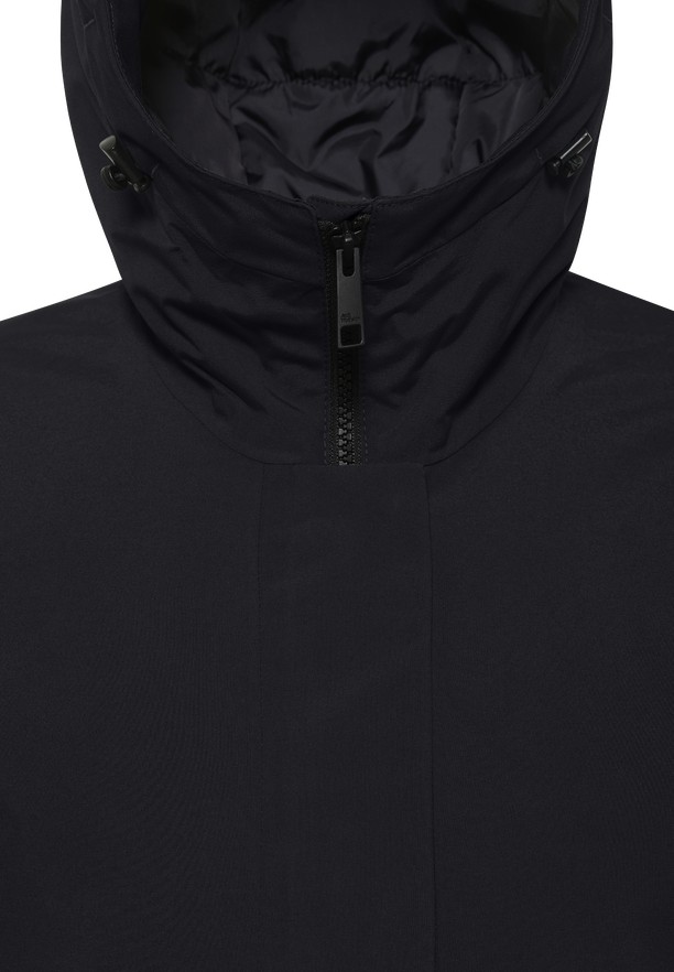 Black Women Jack Wolfskin Tempelhof Coats | 80645085