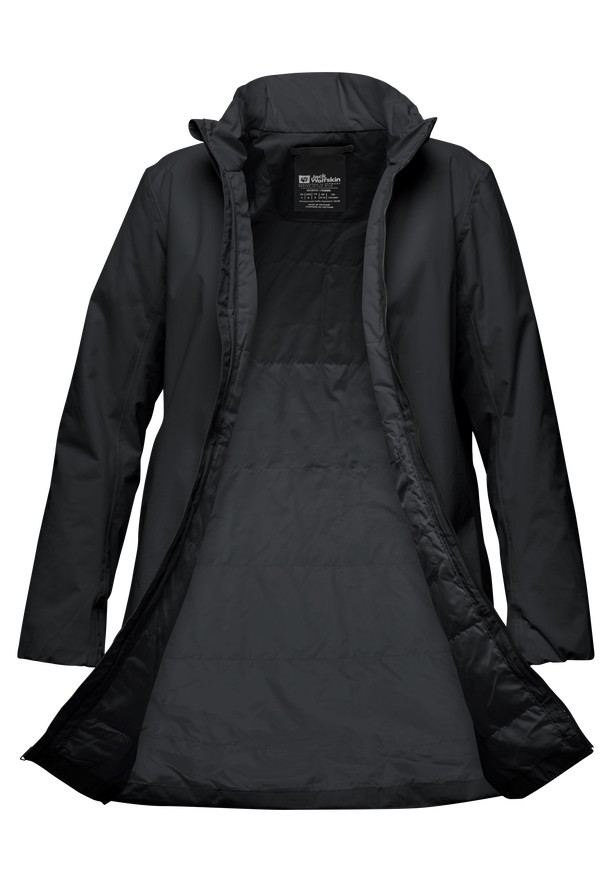 Black Women Jack Wolfskin Textor Coats | 35587387