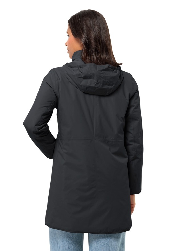 Black Women Jack Wolfskin Textor Coats | 35587387