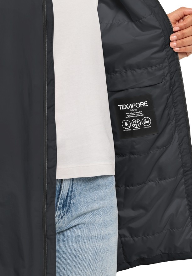 Black Women Jack Wolfskin Textor Coats | 35587387