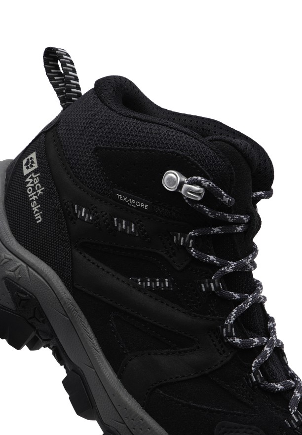 Black Women Jack Wolfskin Vojo Tour Lt Texapore Mid Hiking Shoes | 26417439
