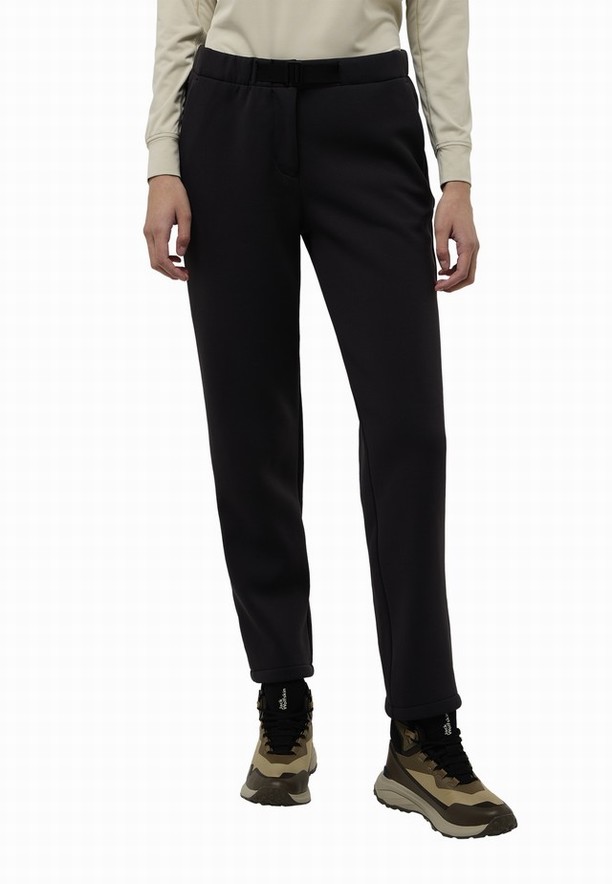 Black Women Jack Wolfskin Wanderest Pants | 22504613