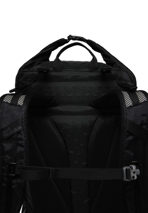Black Women Jack Wolfskin Wandermood Rolltop 30 Hiking Backpack | 33527225