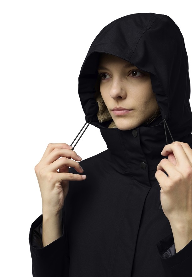 Black Women Jack Wolfskin Wintertor Coats | 95384663