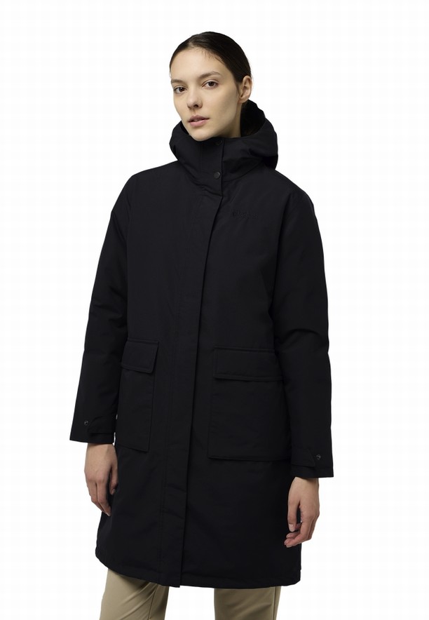 Black Women Jack Wolfskin Wintertor Coats | 95384663