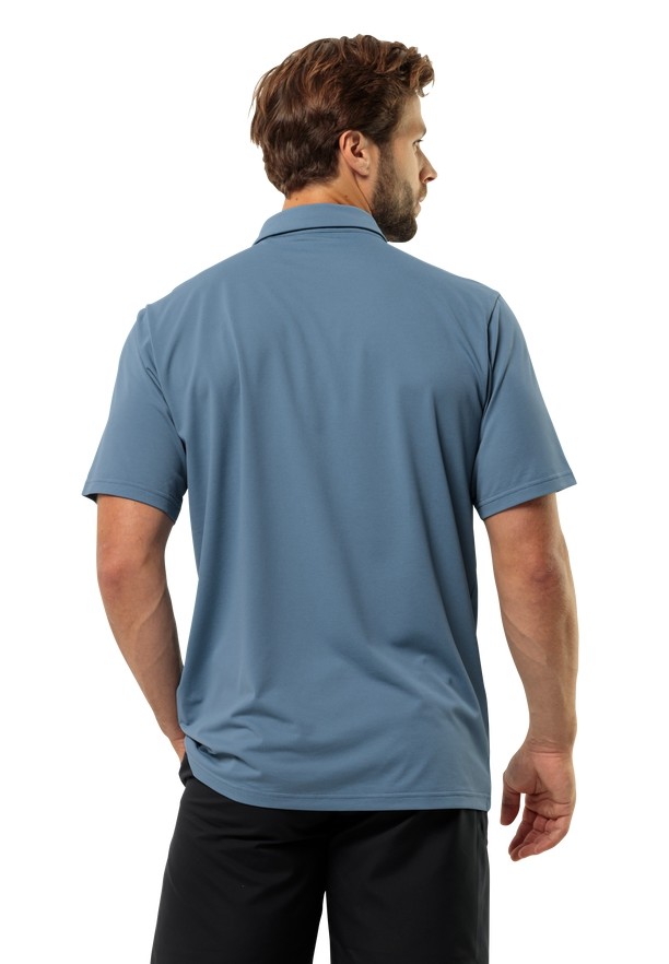 Blue Men Jack Wolfskin Delgami Polo Shirts | 97522639
