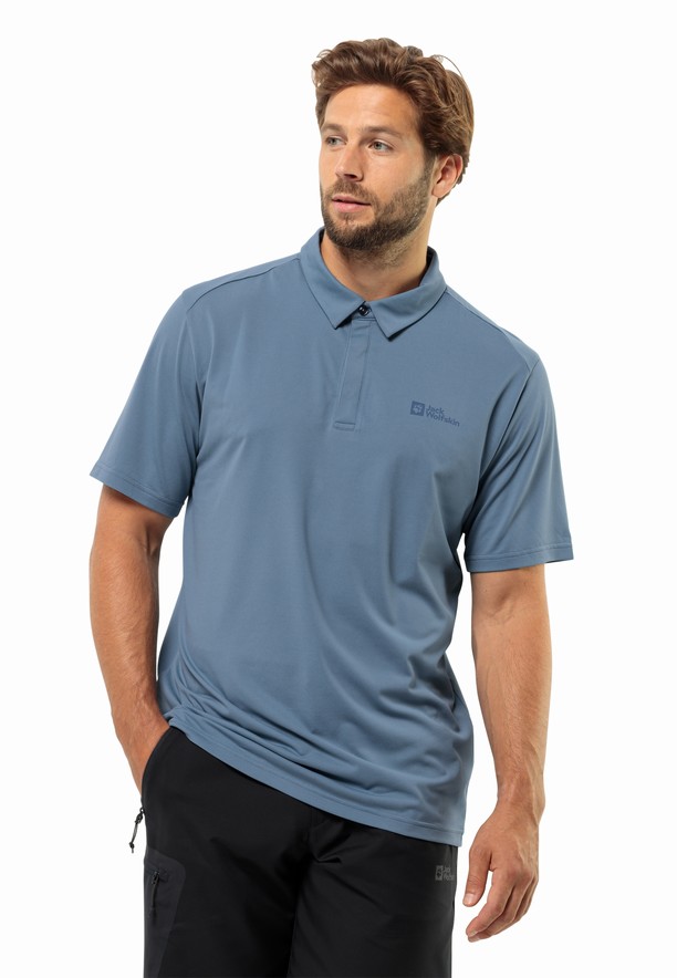Blue Men Jack Wolfskin Delgami Polo Shirts | 97522639