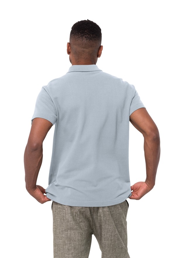 Blue Men Jack Wolfskin Essential Polo Shirts | 19391391