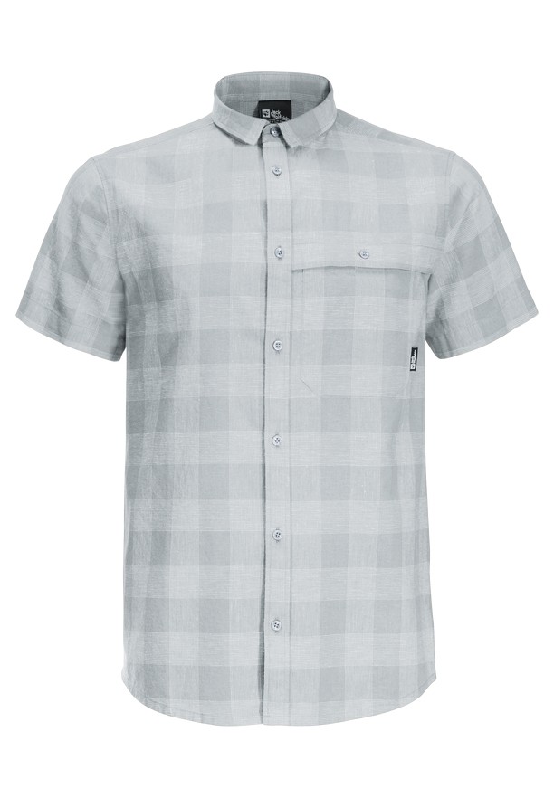 Blue Men Jack Wolfskin Highlands Shirts | 98885191