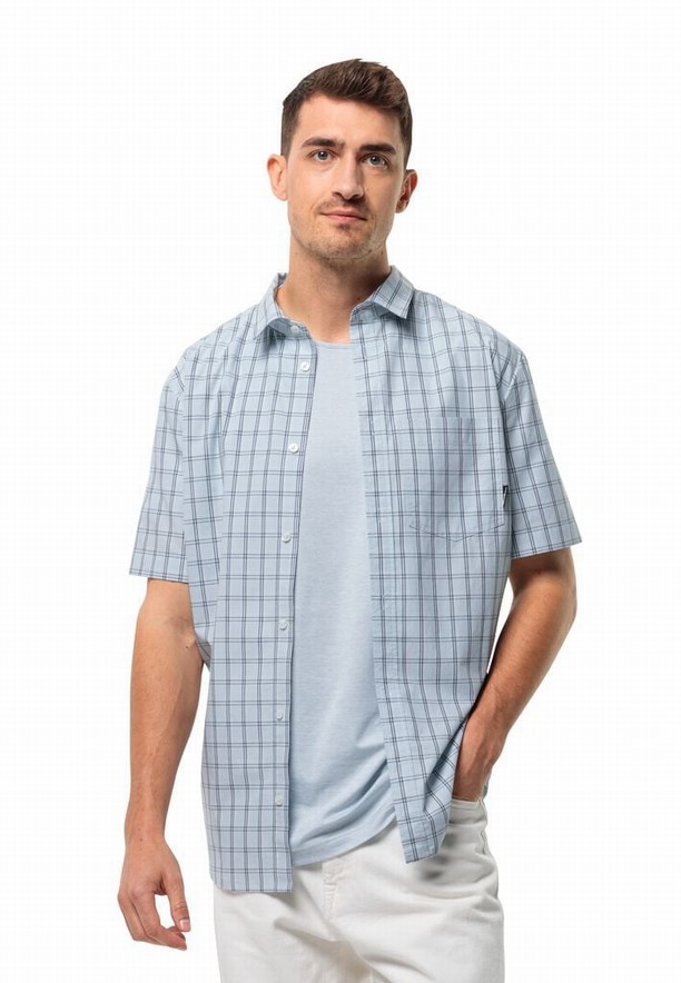 Blue Men Jack Wolfskin Hot Springs Shirts | 53439466