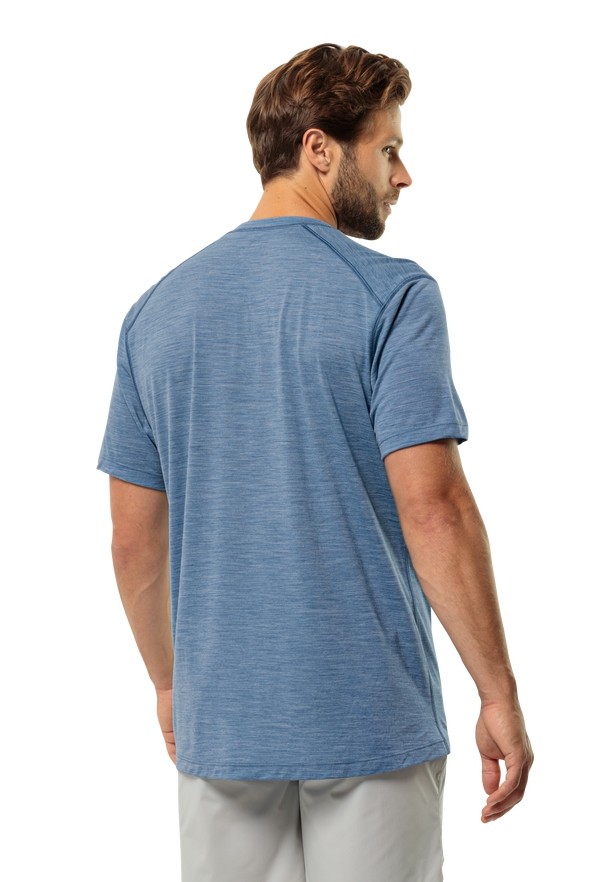 Blue Men Jack Wolfskin Kammweg Graphic S/s T Shirts | 72109857