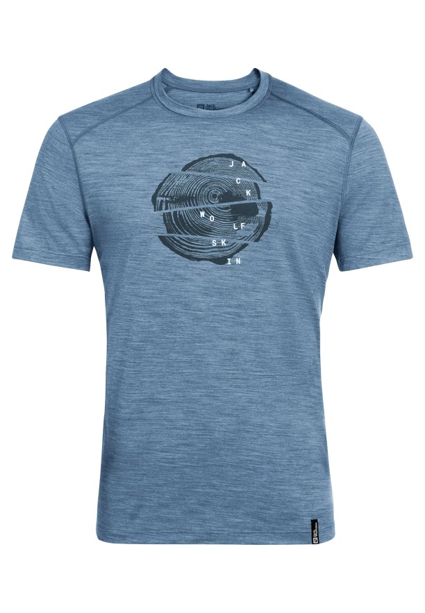 Blue Men Jack Wolfskin Kammweg Graphic S/s T Shirts | 72109857