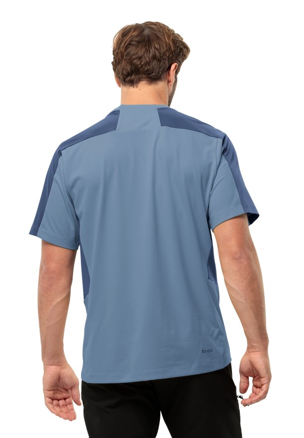 Blue Men Jack Wolfskin Narrows T Shirts | 14775628