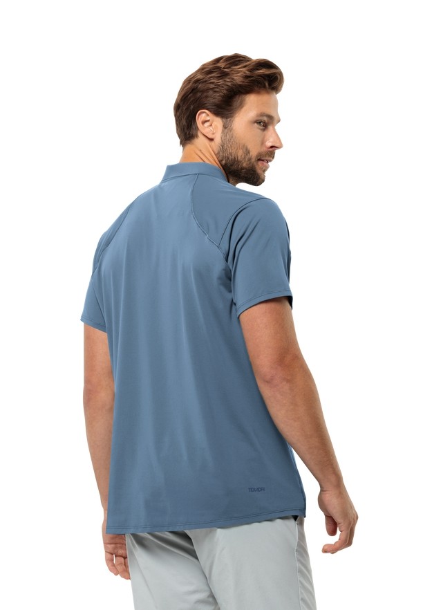 Blue Men Jack Wolfskin Prelight Chill Polo Shirts | 51330784