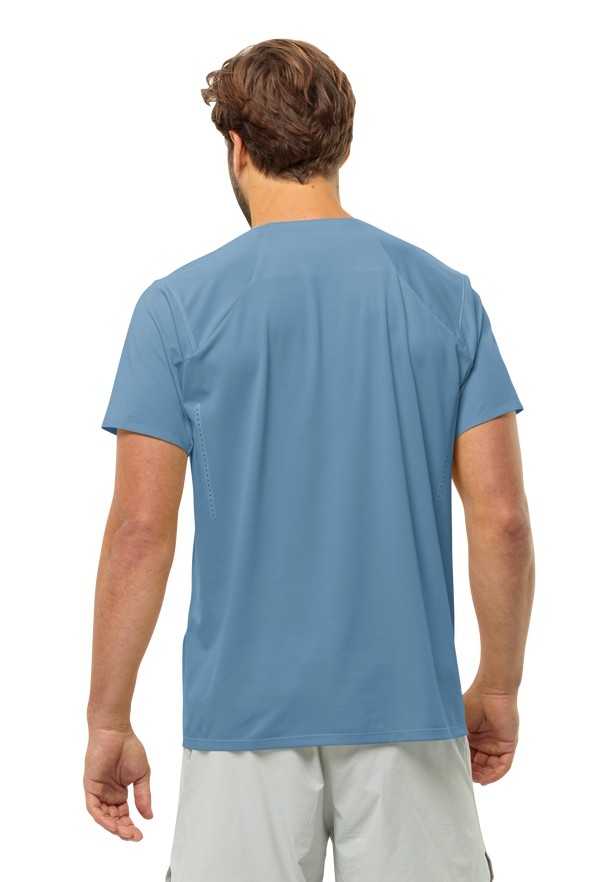 Blue Men Jack Wolfskin Prelight Chill T Shirts | 30919252
